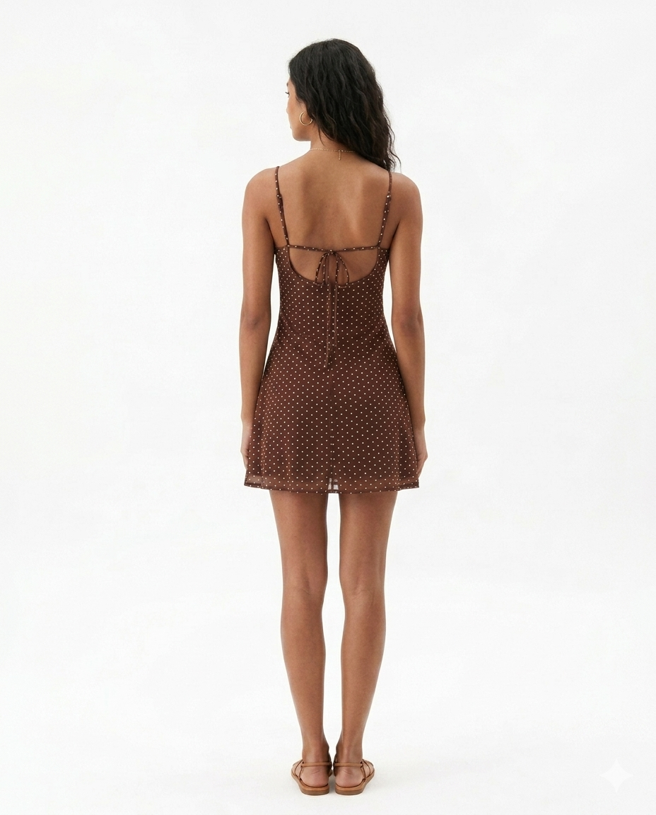 Spot Cowl Mini Dress