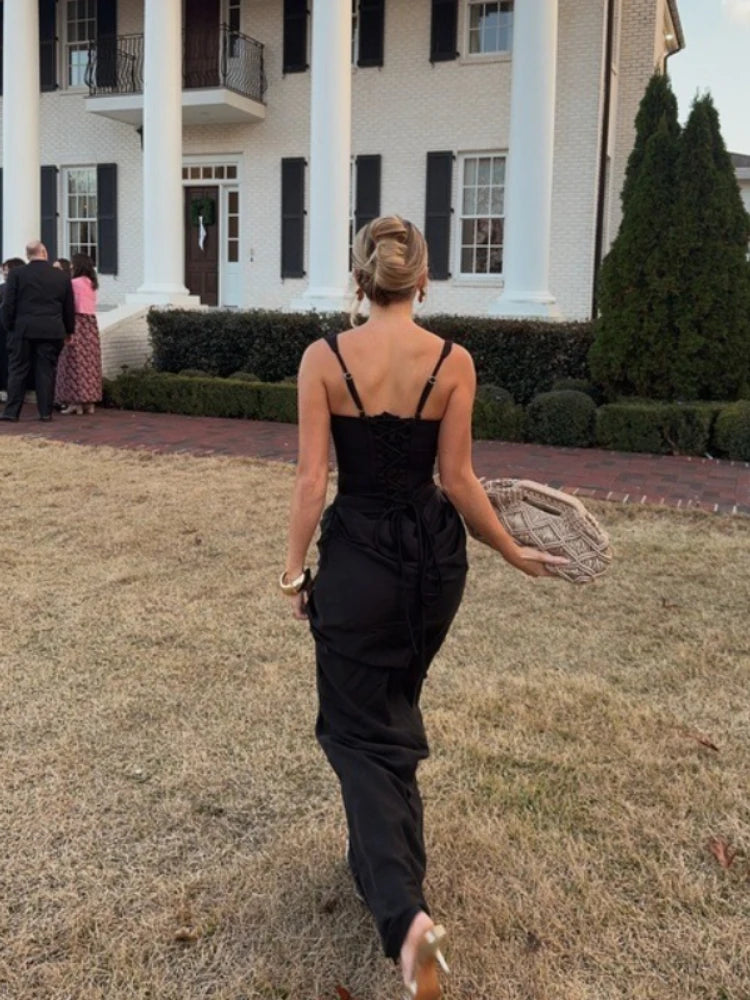 Corset Ruched Maxi Dress