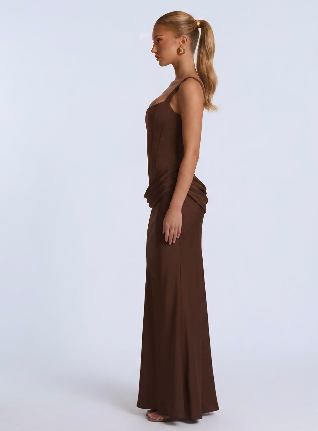 Corset Ruched Maxi Dress