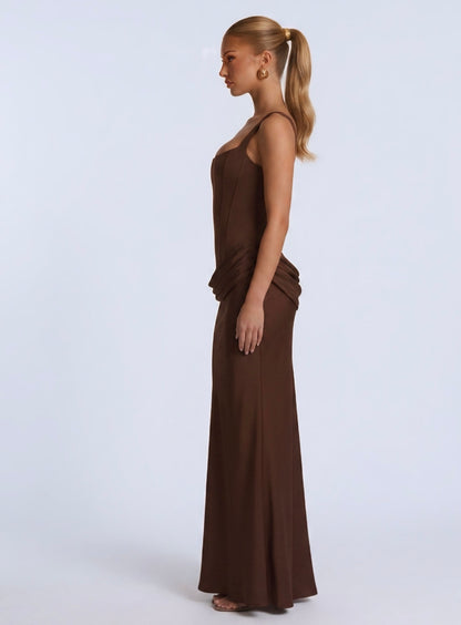 Corset Ruched Maxi Dress