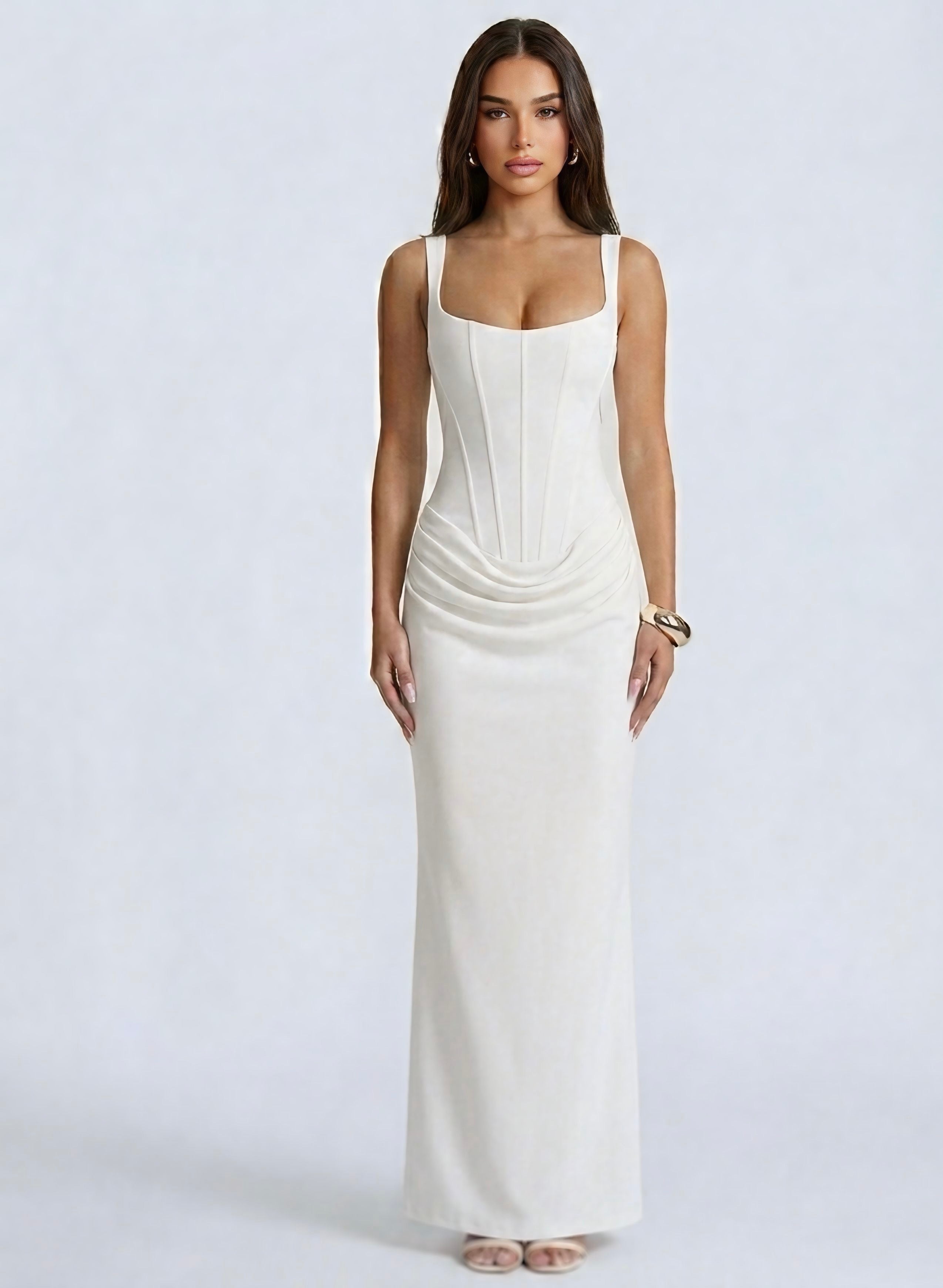 Corset Ruched Maxi Dress