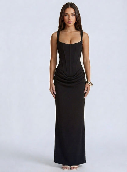 Corset Ruched Maxi Dress