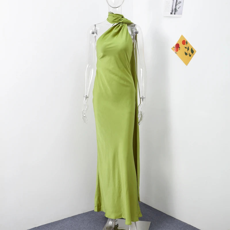 Cape Halter Maxi Dress