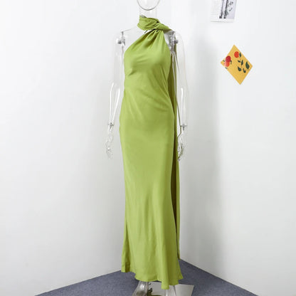 Cape Halter Maxi Dress