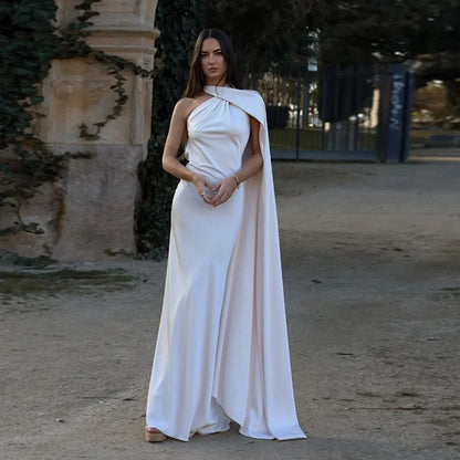 Cape Halter Maxi Dress