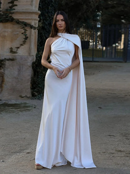 Cape Halter Maxi Dress