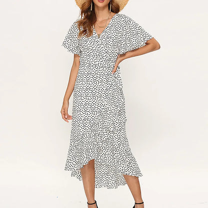Ditsy Floral Wrap Midi Dress