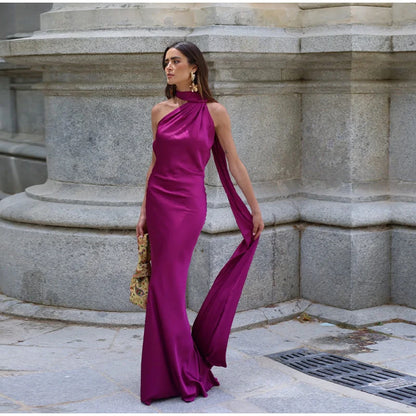 Cape Halter Maxi Dress